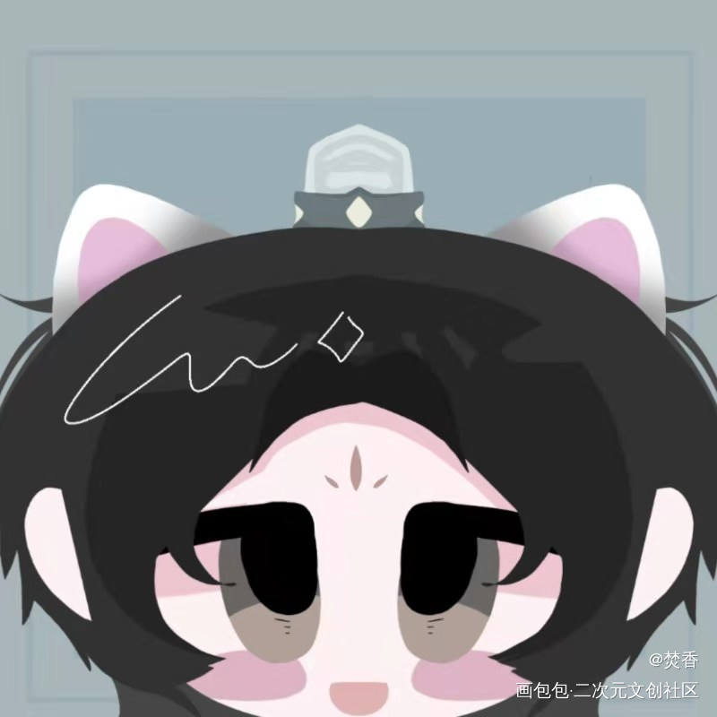 猫猫晚宁_二哈和他的白猫师尊燃晚约稿绘画作品