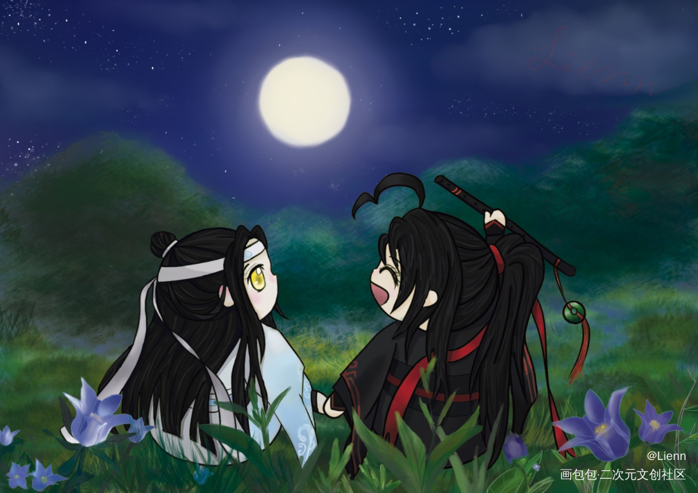 穿越時空的陪伴_魔道祖师忘羡厚涂平涂我要上首推魔道祖师动画绘画作品