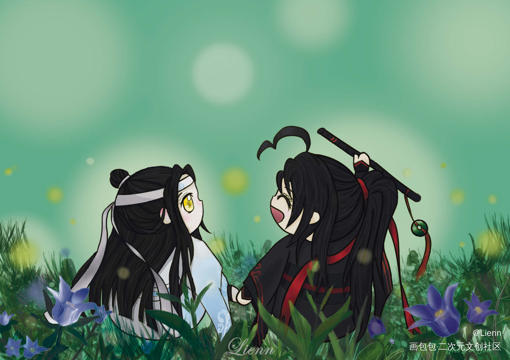 穿越時空的陪伴_魔道祖师忘羡厚涂平涂我要上首推魔道祖师动画绘画作品