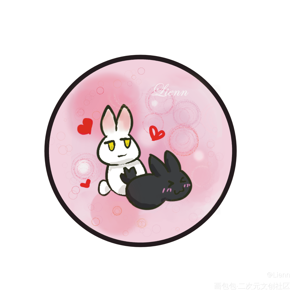 2隻可愛的小動物_魔道祖师平涂Q版绘画作品
