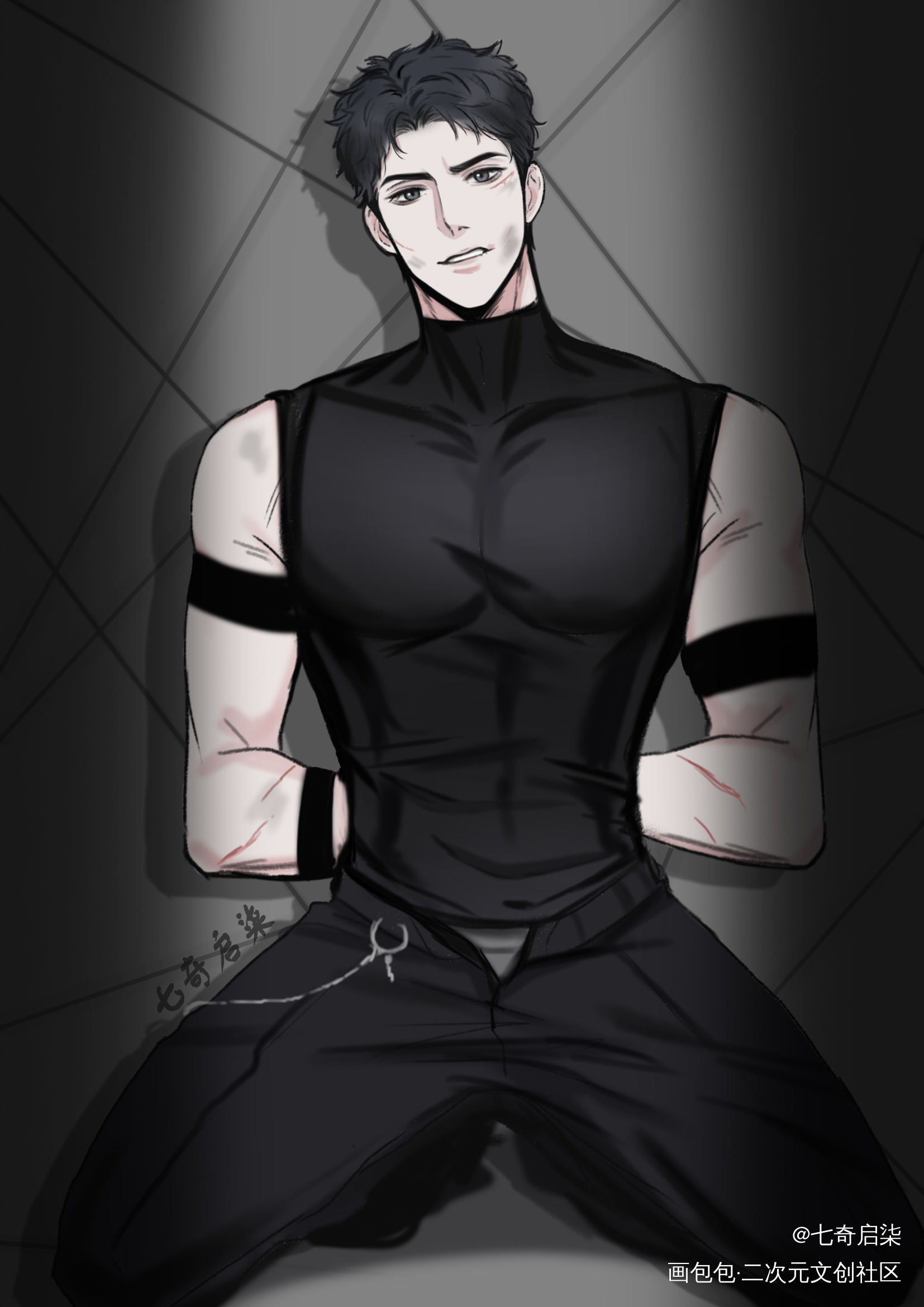 小狼狗_188男团原顾原炀绘画作品