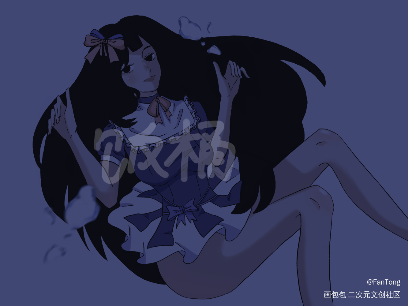 累死啦_平涂板绘绘画作品