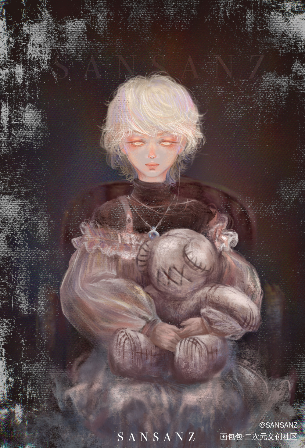 来照相啦_厚涂插画原创人物板绘绘画作品