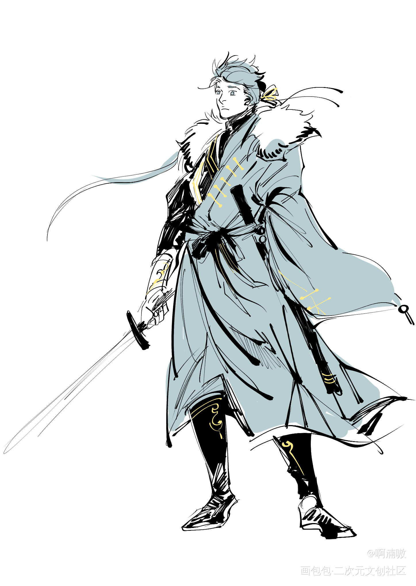 【全职】叶蓝_全职高手叶蓝绘画作品