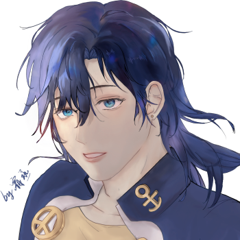 散发仗助_jojo的奇妙冒险东方仗助日系绘画绘画作品