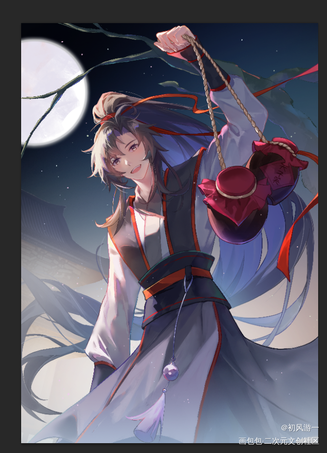 魏无羡_魔道祖师忘羡魏无羡古风日系绘画作品