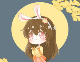墨香吃月饼_绘画作品