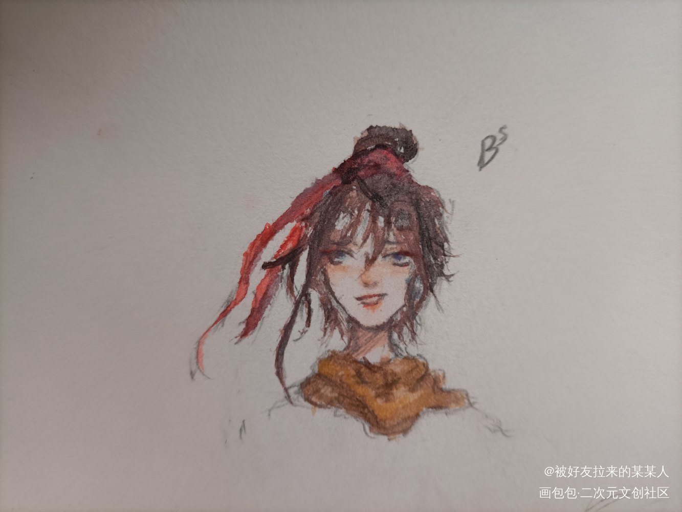 呃 我只是完成任务_水彩绘画作品