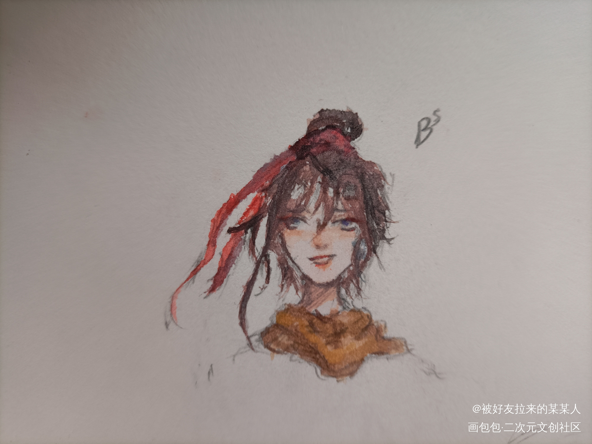 呃 我只是完成任务_水彩绘画作品