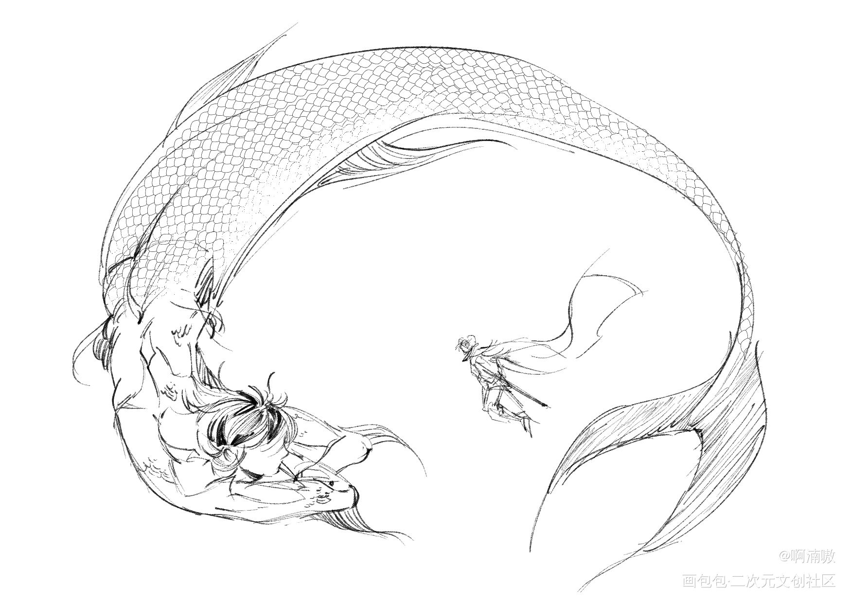 【全职】人鱼paro周翔_全职高手绘画作品