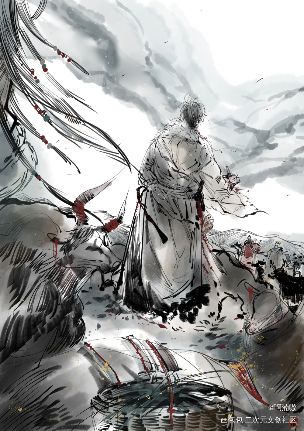 【盗笔】藏袍小哥_盗墓笔记瓶邪张起灵绘画作品