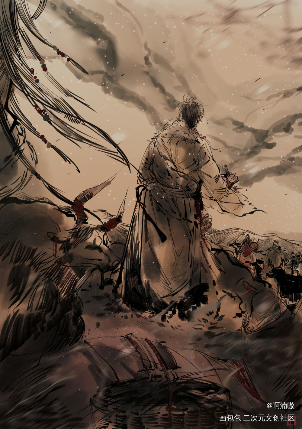 【盗笔】藏袍小哥_盗墓笔记瓶邪张起灵绘画作品