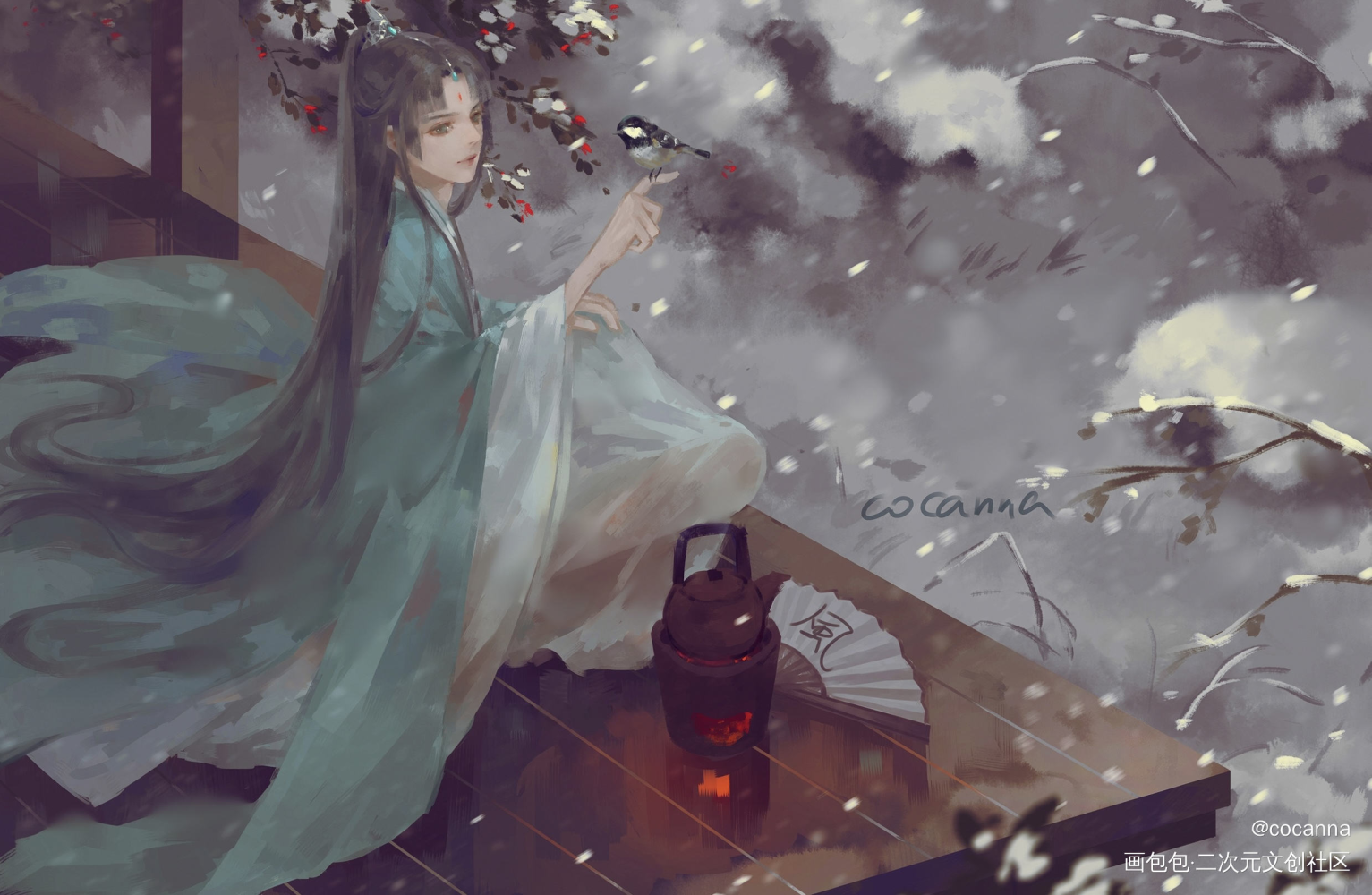 风师～_天官赐福师青玄古风厚涂绘画作品