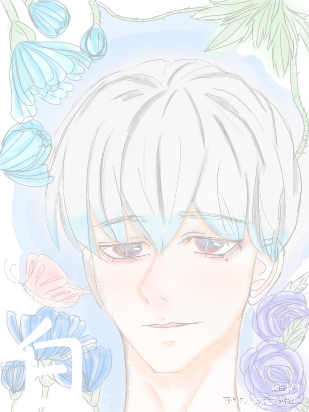 希望你们被鲜花簇拥！_平涂指绘原创绘画作品