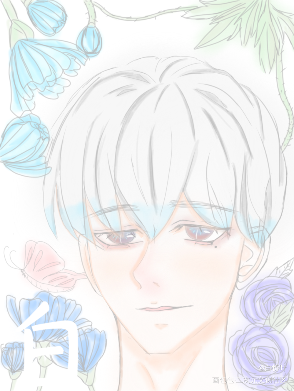 希望你们被鲜花簇拥！_平涂指绘原创绘画作品