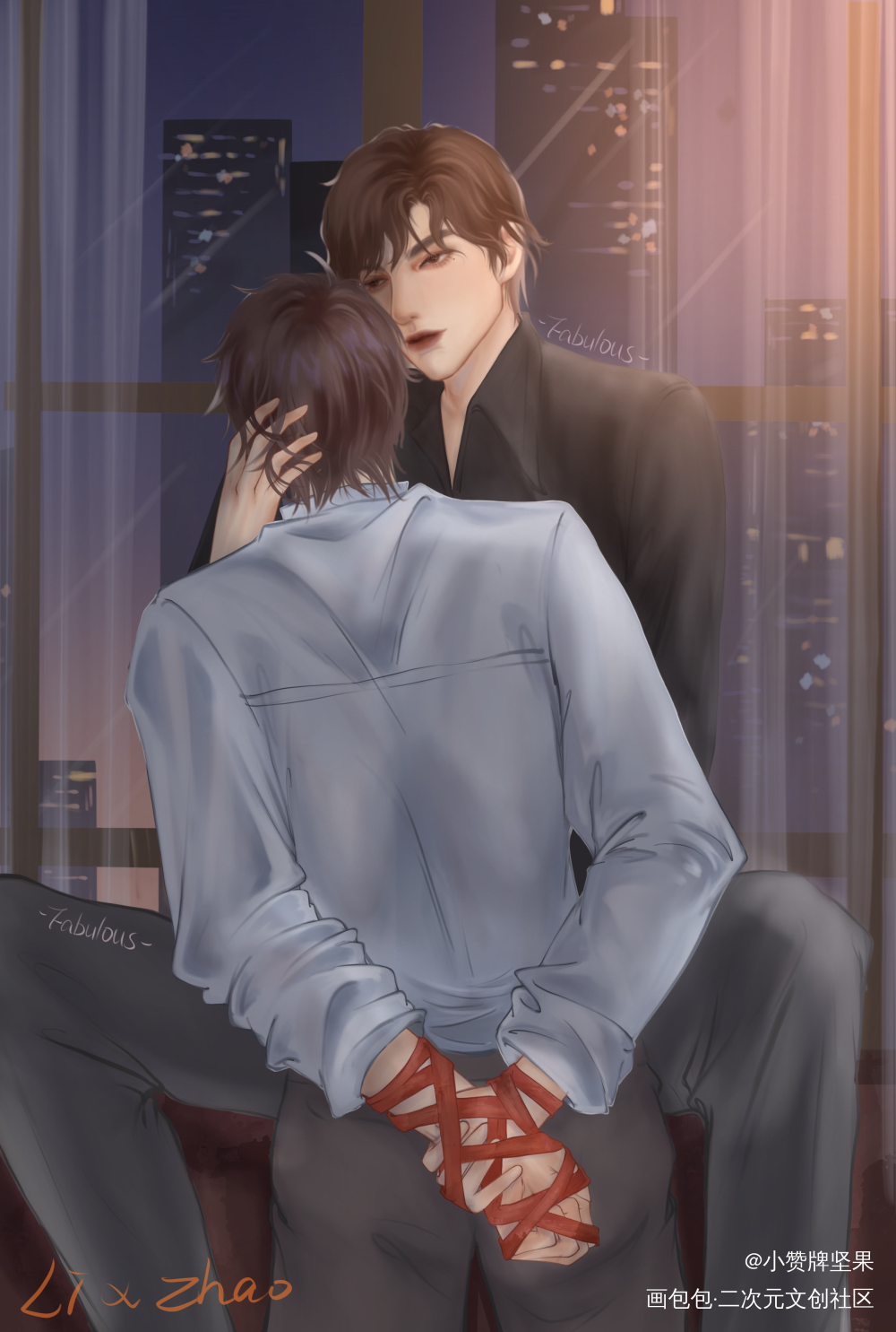 黎朔&赵锦辛_188男团妹叔黎朔赵锦辛平涂绘画作品