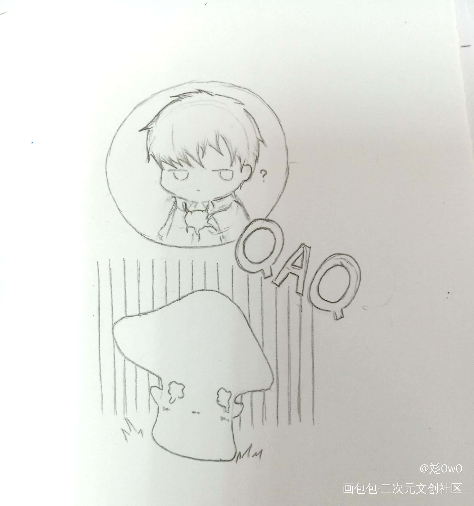沙雕图请签收0A0_小蘑菇手绘绘画作品