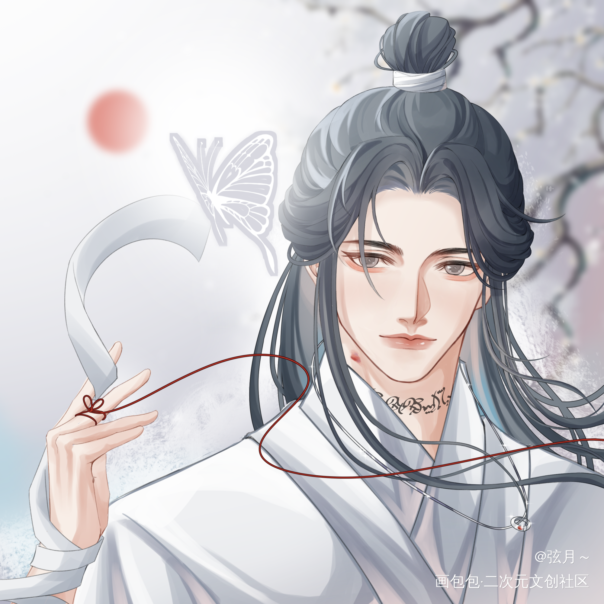 金枝玉叶的贵人_天官赐福花怜谢怜古风平涂绘画作品