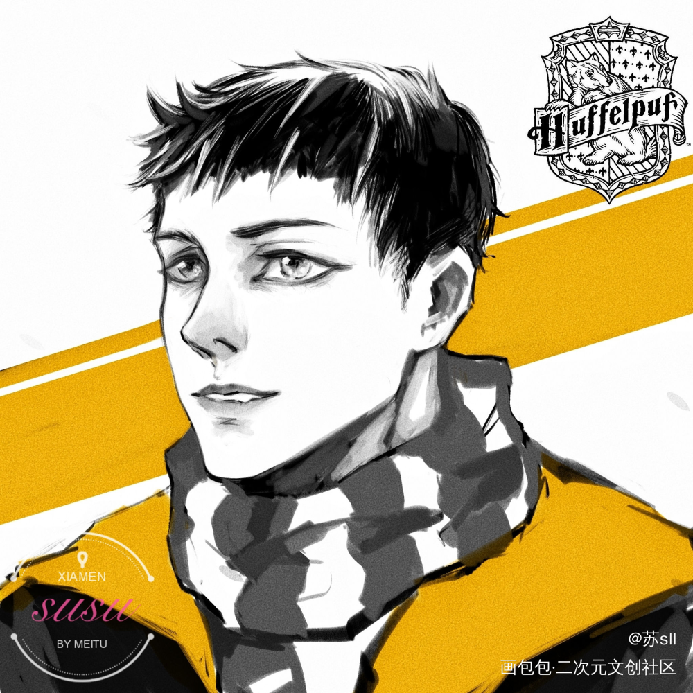 獾院，白新羽_小白杨188男团俞白约稿绘画作品