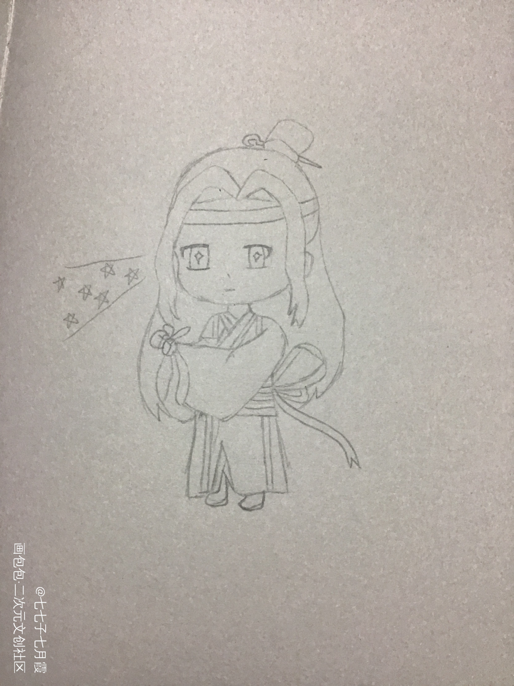 羡生贺图_魔道祖师蓝忘机魏无羡绘画作品