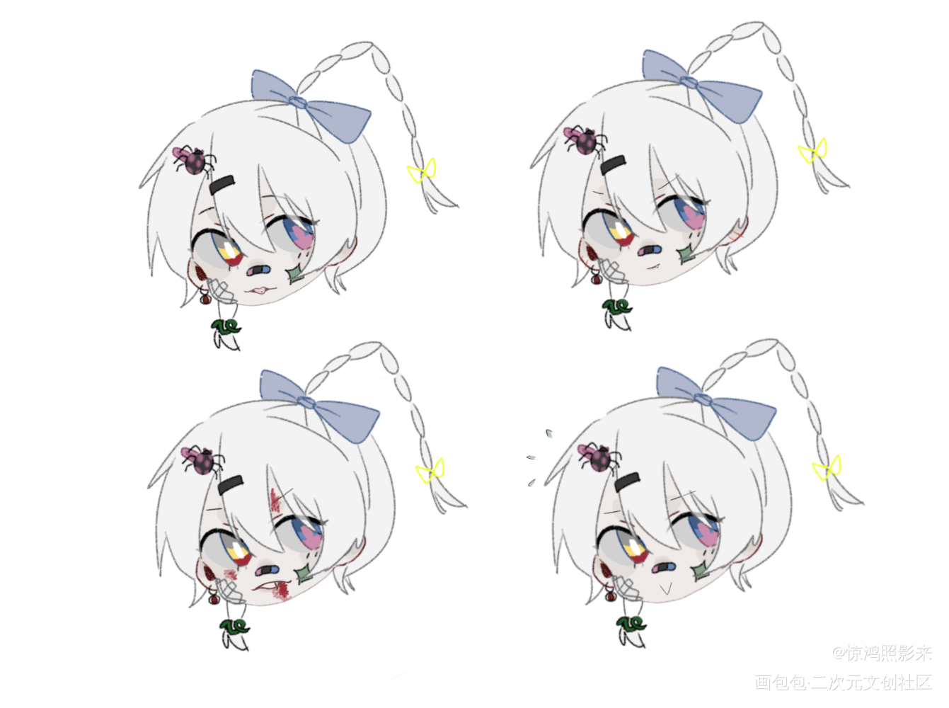 一个oc小表情发发✌︎_原创人物绘画作品