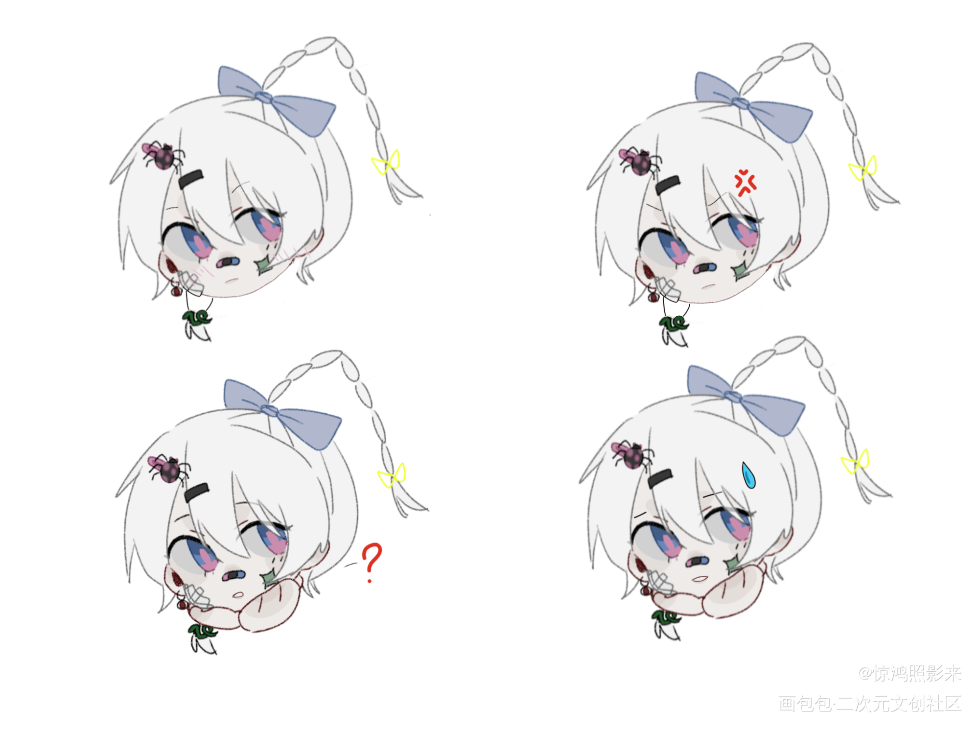 一个oc小表情发发✌︎_原创人物绘画作品