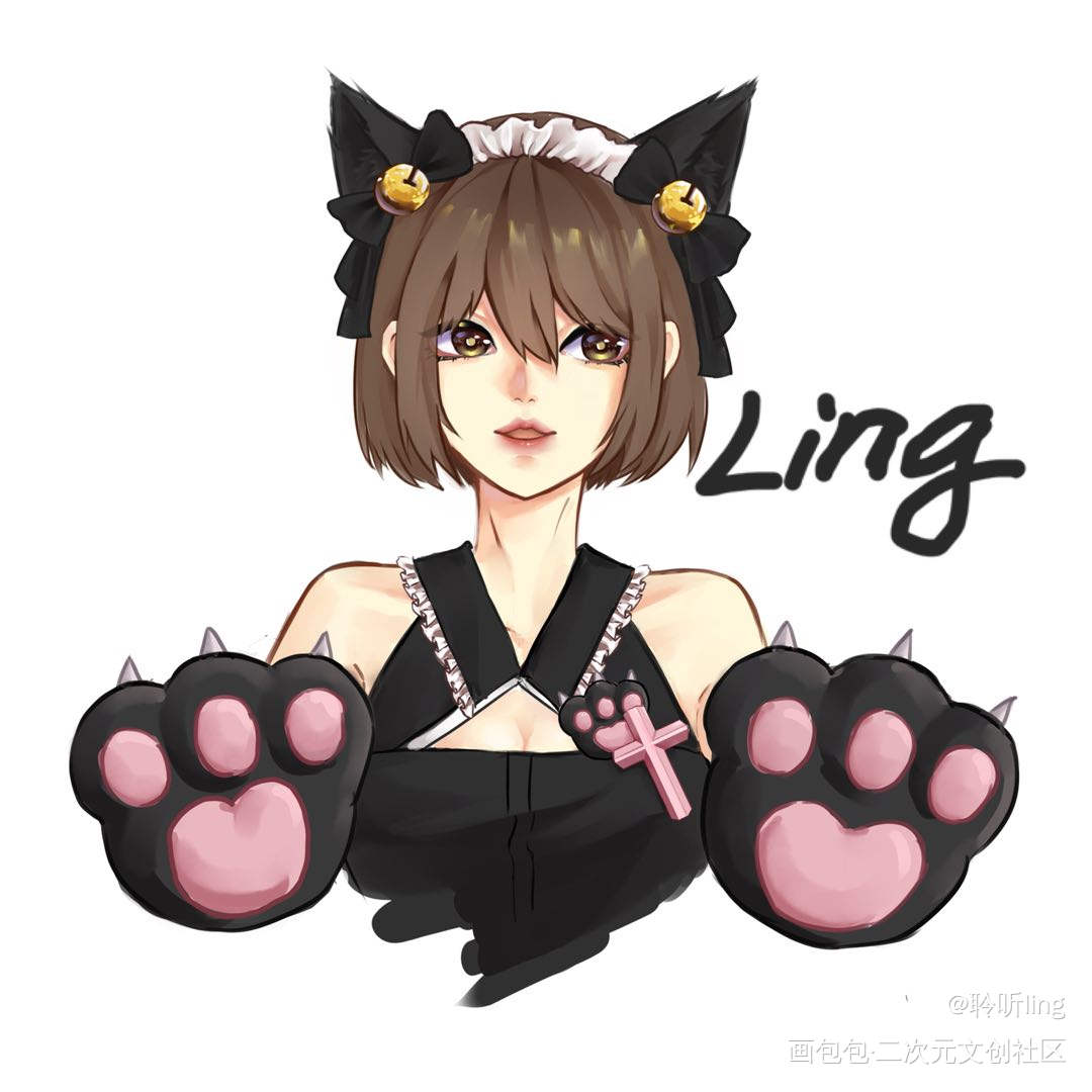 俺的猫女儿，是个约稿_猫猫猫耳版绘oc绘画作品