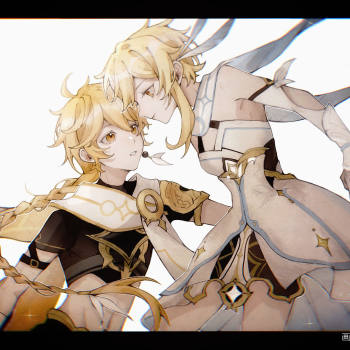 搞点gb_原神原神空荧平涂插画同人指绘绘画作品