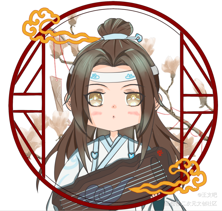 情头汪叽_魔道祖师忘羡Q版绘画作品