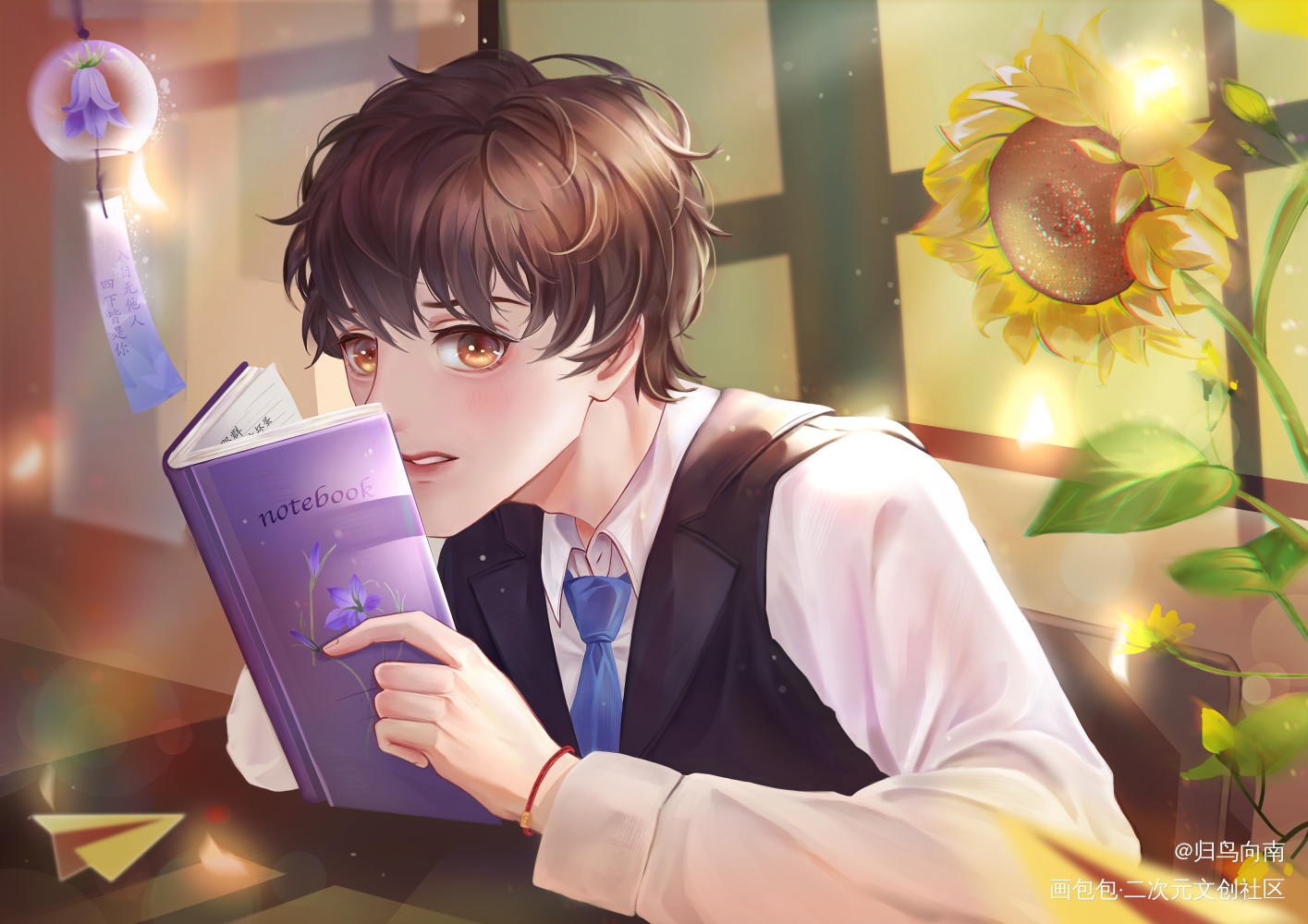 紫色风铃_娘娘腔188男团群秀李程秀绘画作品