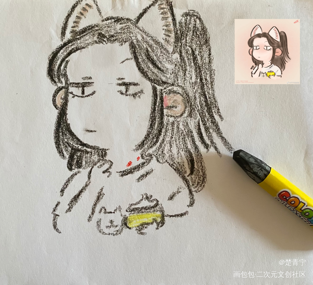 临摹个晚宁猫猫_二哈和他的白猫师尊Q版临摹绘画作品