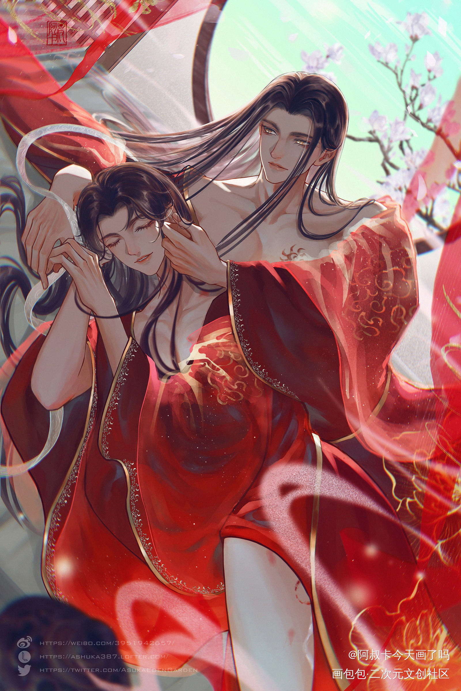 大婚次日清晨_魔道祖师忘羡蓝忘机魏无羡魏无羡1031生日快乐墨香铜臭绘画作品