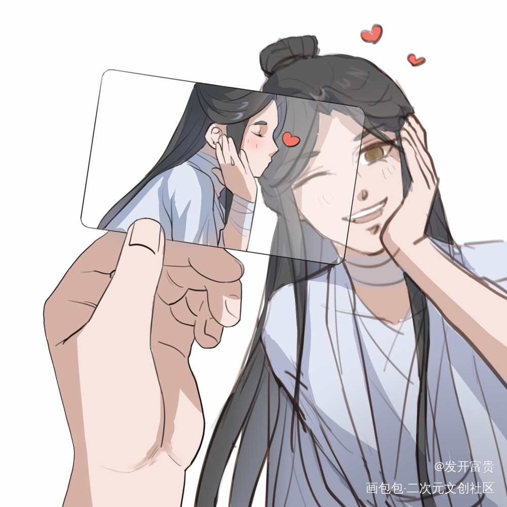 亲亲_天官赐福花怜平涂绘画作品