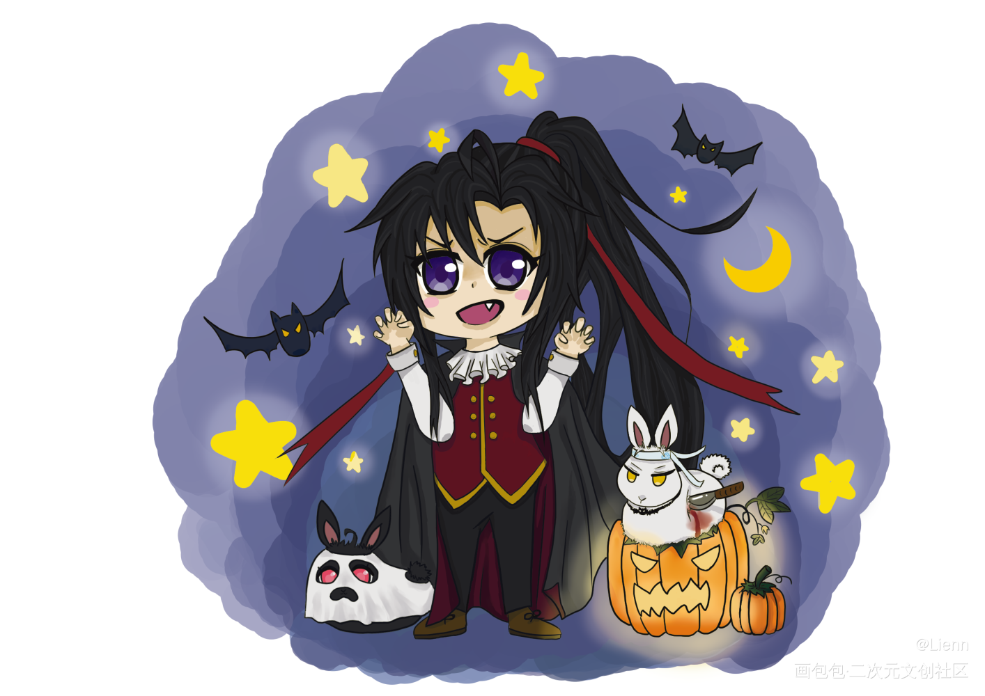 生辰＆萬聖節愉快（開授權）_魔道祖师墨香铜臭绘画作品