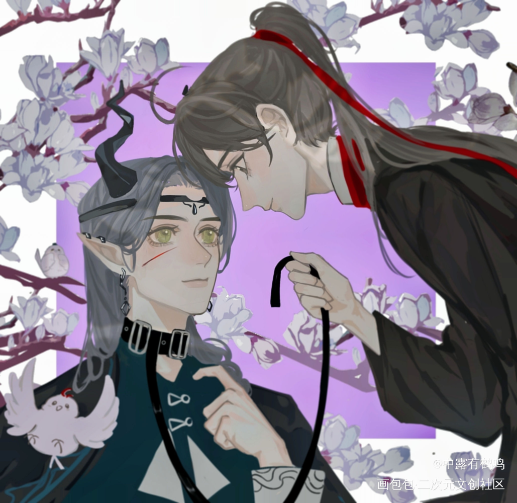 这位魔王大人，还有什么想说的？_魔道祖师忘羡蓝忘机魏无羡古风插画绘画作品