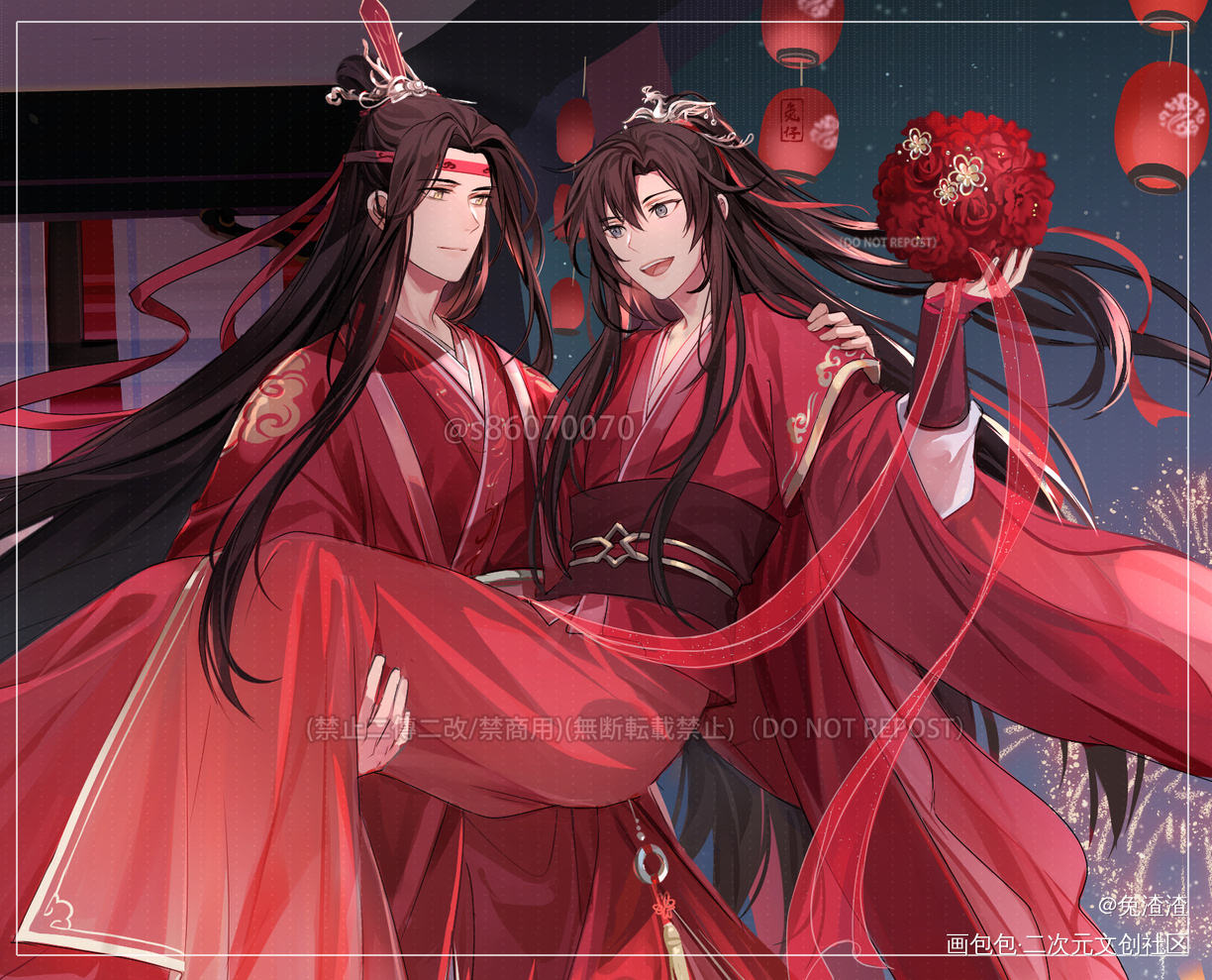 忘羡大婚～_魔道祖师忘羡绘画作品