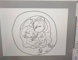 二哈无料线稿_绘画作品