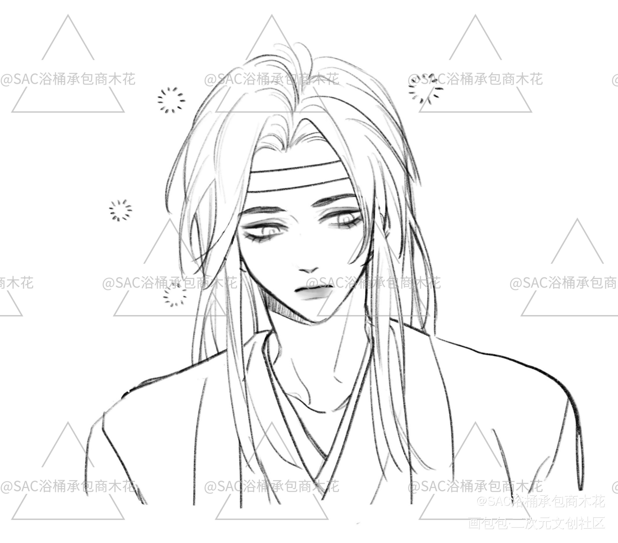 之前约稿丸丸那个图拆开的头像_忘羡蓝忘机魏无羡绘画作品