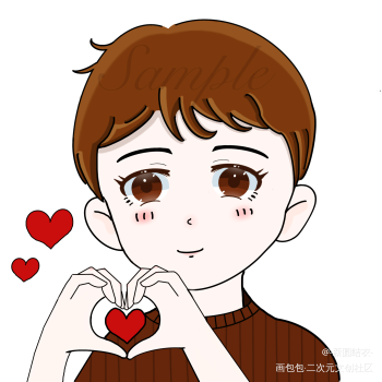 秀秀比心_娘娘腔群秀q版板绘绘画作品