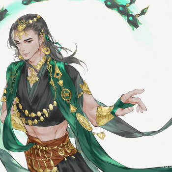 一梦江湖伽蓝古风绘画作品
