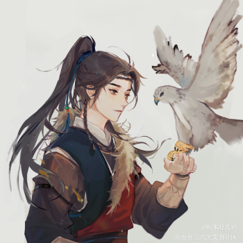 萧驰野_将进酒萧驰野古风平涂二创绘画作品