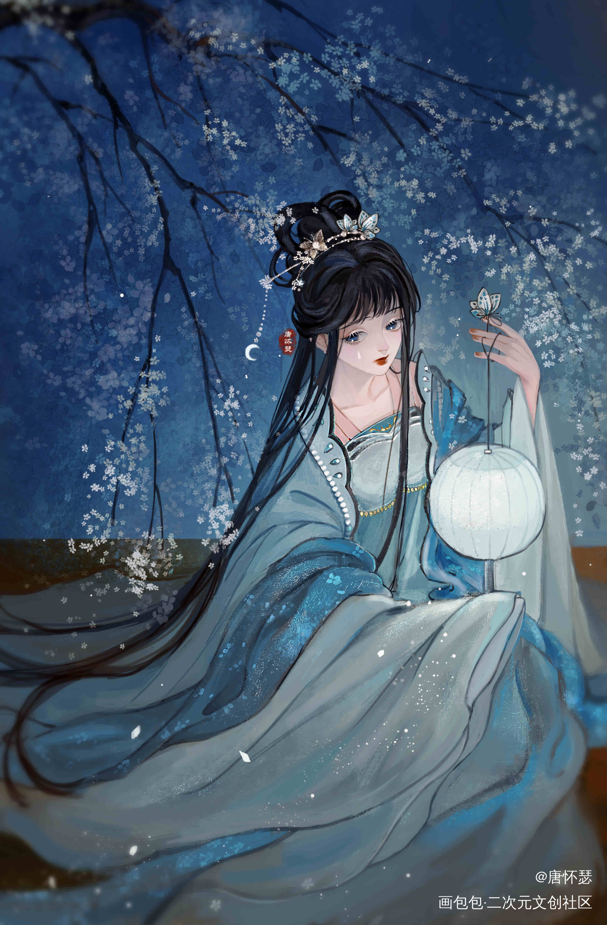提灯_古风插画原创绘画作品
