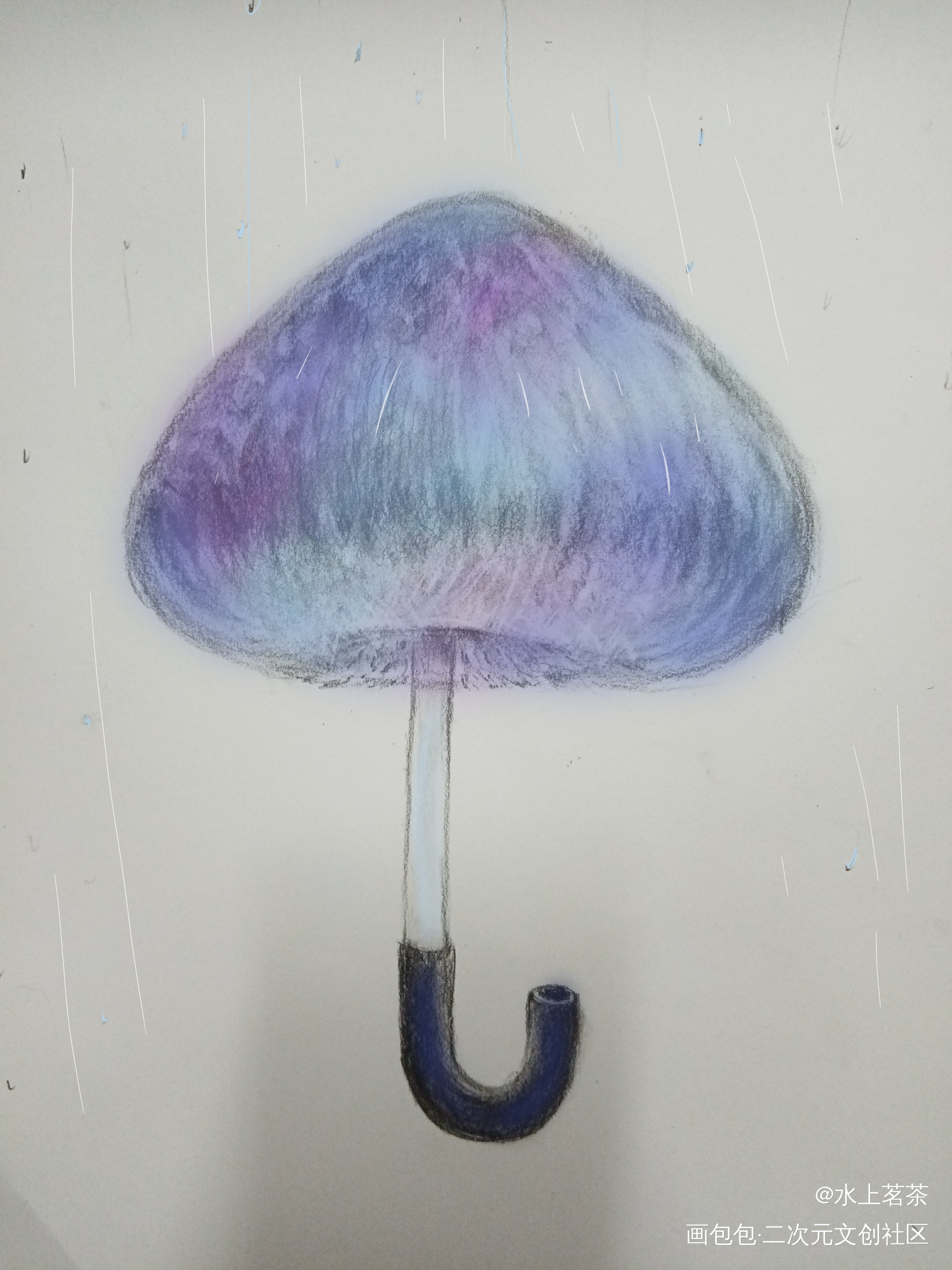 彩色蘑菇伞（有微量毒素慎食）_手绘平涂绘画作品