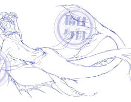 德萨罗人鱼约稿的草图_绘画作品