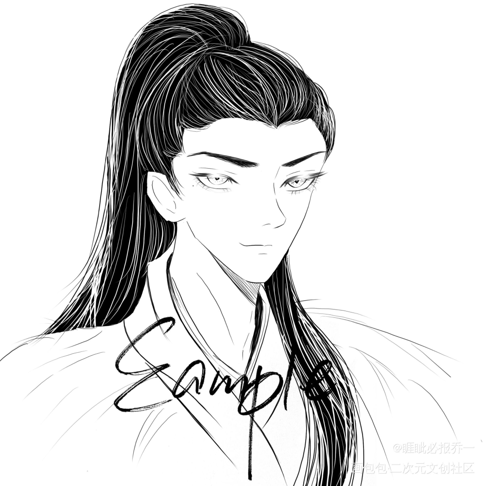 甜辛/白鹤少年（无发饰）_谁把谁当真188男团赵锦辛手绘绘画作品