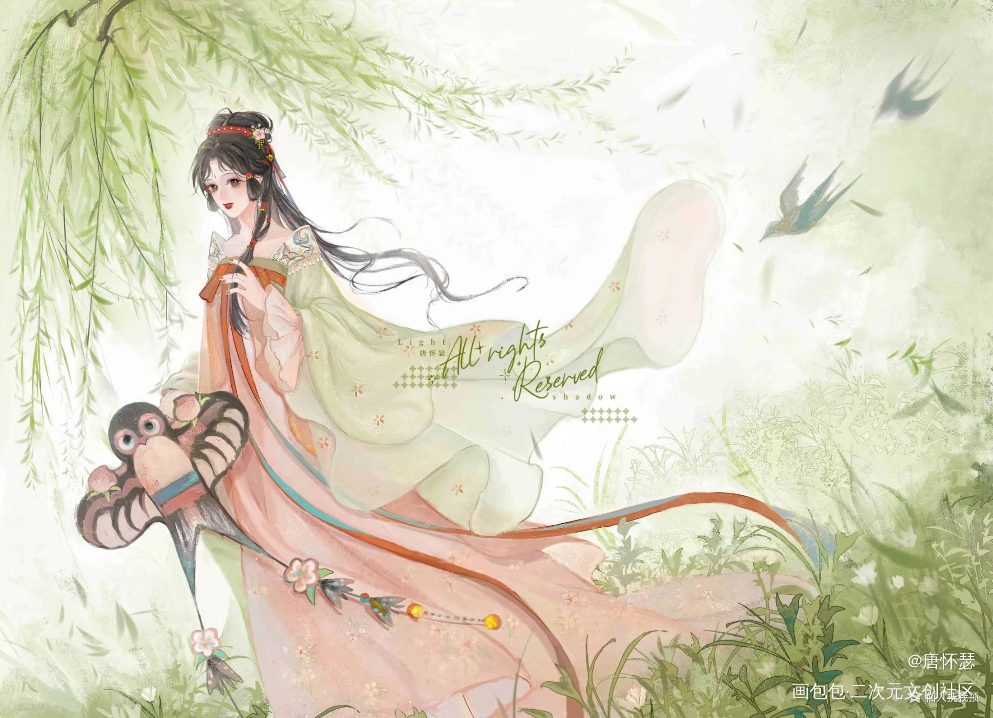 是春天_古风插画原创绘画作品