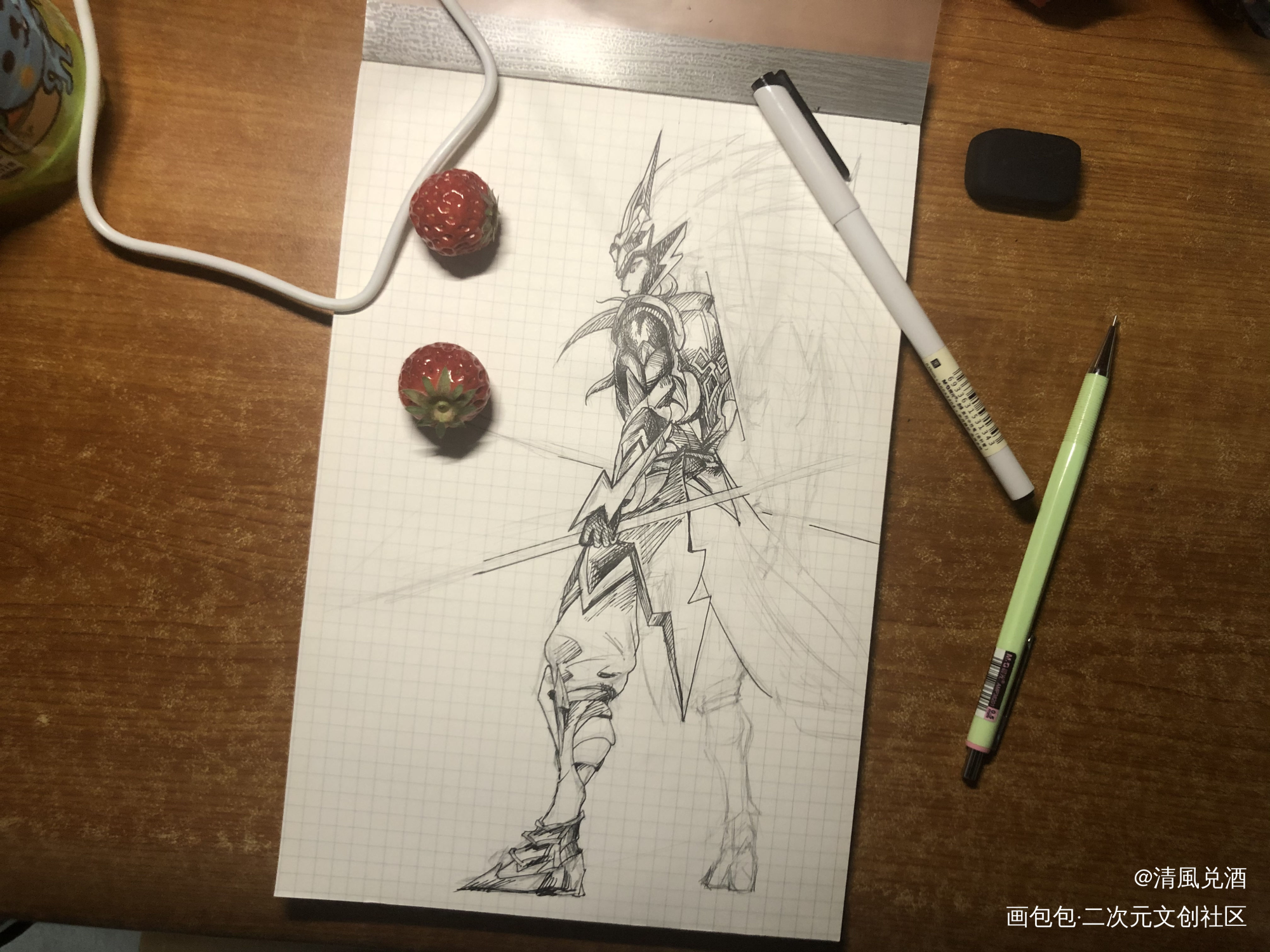 电光刺猬就是最帅的！_王者荣耀马超手绘绘画作品