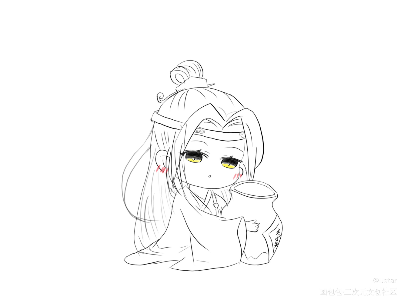 忘机_魔道祖师蓝忘机板绘绘画作品