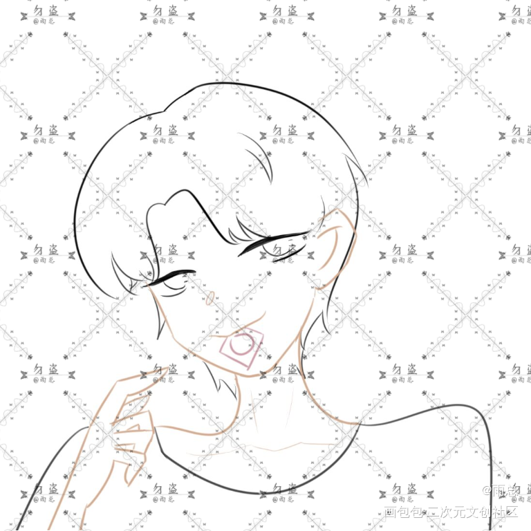 伪渣线稿_伪装学渣朝俞手绘绘画作品