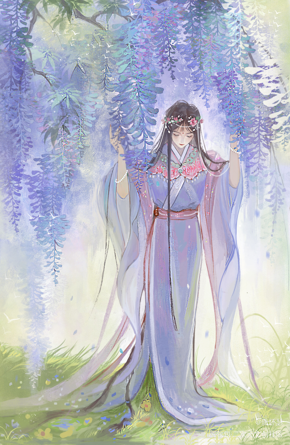 长于大地_古风插画原创绘画作品